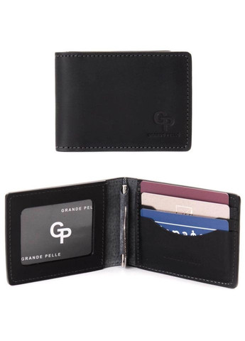 Затискач-портмоне 107110 чорний крейзі хорс Grande Pelle (311282000)