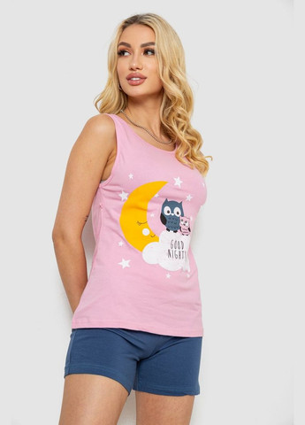 Розовая пижама женская с принтом Polkan 243R24238