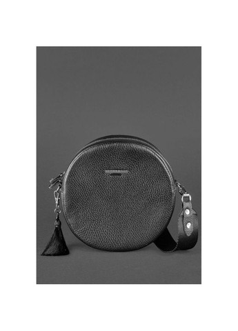 Круглая сумка женская кожаная через плечо Tablet Черный BlankNote (302008708)