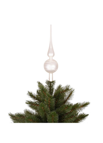 Елочная стеклянная верхушка 31 см, серебряно-белая, матовая MICA Decorations (369765180)