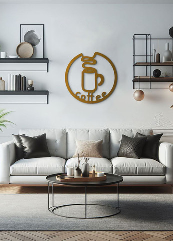 Настенный Декор в комнату, Современная картина для интерьера "Дрип кофе", стиль лофт 70х70 см Woodyard (291843153)