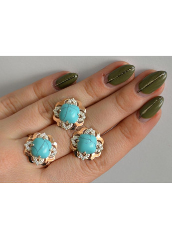 Срібний набір з золотими пластинами Silver Style (367113027)