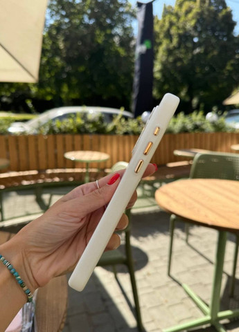 Силиконовый чехол для iPhone 14 Pro Silicone Case Metal White / Айфон 14 про белый силикон кейс с защитой камеры No Brand (305200525)