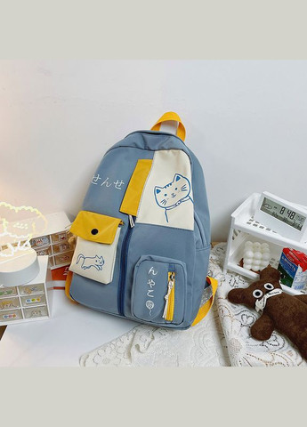 Рюкзак 10450 мужской женский детский школьный портфель голубой No Brand (326487652)