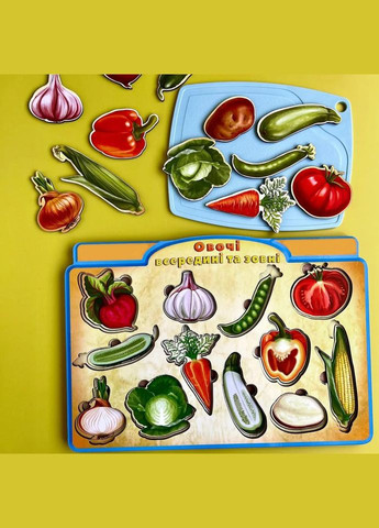 Деревянный пазл-вкладыш "Овощи снаружи и внутри" Ubumblebees (ПСД194) PSD194 No Brand (330604100)