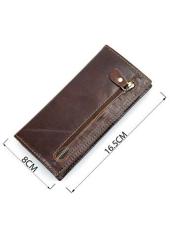 Гаманець чоловічий без застібки із натуральної шкіри з монетницею коричневий (sku_14536) No Brand (327819754)