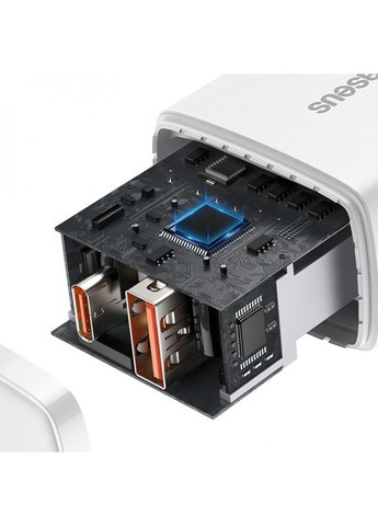 Зарядний пристрій Compact Quick Charger USB+TypeC 20W Білий (CCXJ-B02) Baseus (279554961)