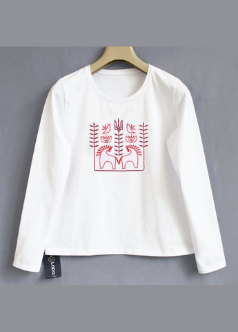 Жіночий лонгслів з сучасною етно вишивкою Воля Ladan - (301026300)