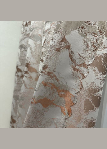 Стильні жакардові штори з мармуровим дизайном 150х270 см 2 шт бежево теракотовий колір No Brand (323014099)