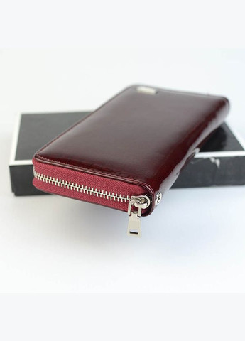 Кошелек женский лаковый кожаный бордового цвета классический на молнии Balisa (324559606)