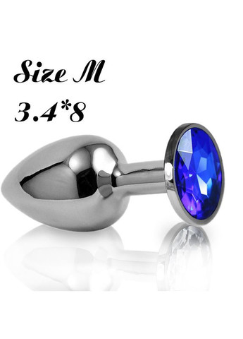 Анальная втулка M с синим стразом и шоколадным лубрикантом No Brand (340914321)