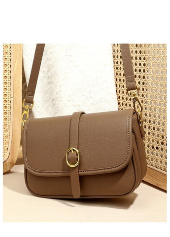 Женская кожаная сумка с двумя ремнями в комплекте темно-коричневая. КиП (332612492)