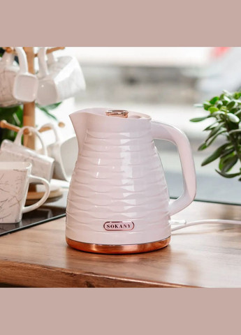 Електрочайник із обертанням на 360° SK-1047 безшумний дисковий чайник 1.7л 2000Вт Білий Sokany (316183148)