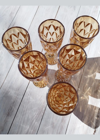 Набор бокалов для шампанского S&TРомбы 170 мл 6 шт золотистый S&T (333823717)