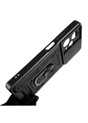 Чохол для Redmi Note 12 Pro Plus 5G броньований з кільцем зі шторкою на сяомі редмі нот 12 про плюс 5г чорний rg1 Xiaomi (366021441)