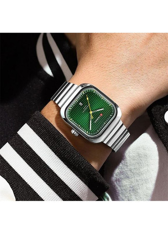 Годинник 8460 сріблястий стрілочний для чоловіків і жінок з календарем і люмінесцентним підсвічуванням ProDobro (367265185)