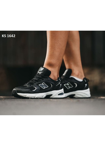 КРОССОВКИ ЖЕНСКИЕ NEW BALANCE 530 BLACK WHITE ABZORB НЬЮ БЕЛАНС 530 No Brand чёрные демисезоны (368870396)