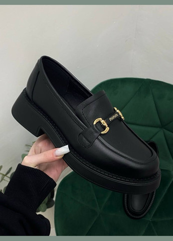 No Brand Жіночі лофери чорні шкіряні (1978) лофери чорний з натуральна шкіра, — демісезон (321951913)