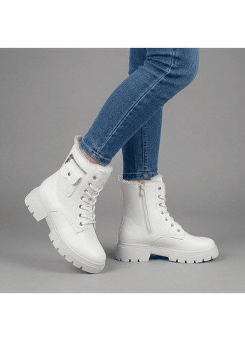 Жіночі зимові шкіряні черевики 1767 Білі 41 YZY (371645925)