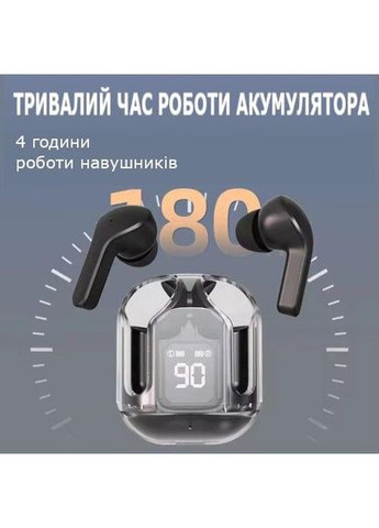 Бездротові навушники AIR 31 з прозорим зарядним кейсом, вакуумні bluetooth 5.3, колір чорний No Brand (359502828)