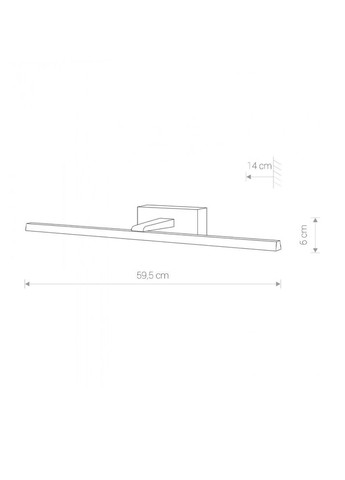 Світильник для дзеркала у ванній, підсвітка для картин 10285 Van Gogh M LED 1x13W 3000K 430Lm IP20 Bl (10285) Nowodvorski (318524433)