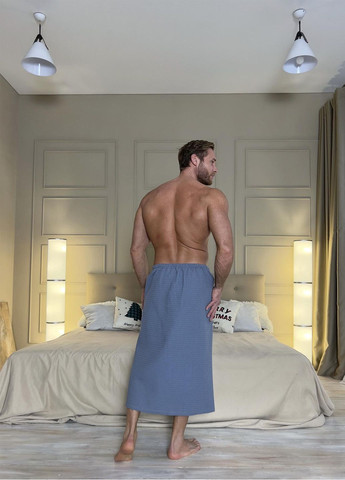 Чоловічий кілт (парео) для лазні та сауни, розмір L Vishnya сіро-голубий