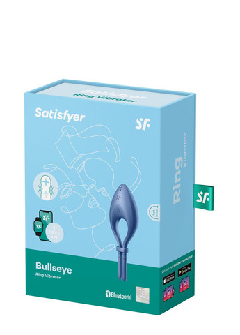 Ерекцинне віброкільце з функцією керування телефоном Bullseye синій Satisfyer (303895935)