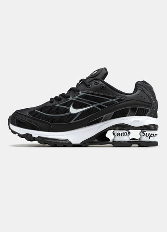 Черные демисезонные кроссовки мужские nike shox ride 2 supreme black white | найк шокс райд 2 черные No Brand