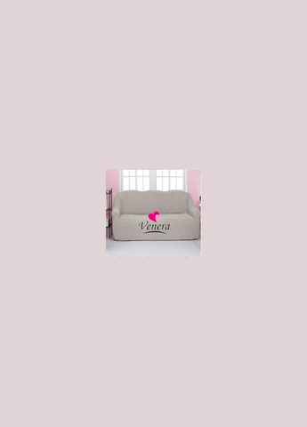 Чехол натяжной на трехместный диван без оборки 28-204 Молочный Venera (268547702)
