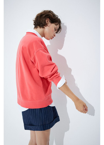 Красный свитшот из хлопка H&M однотонный (369552281)