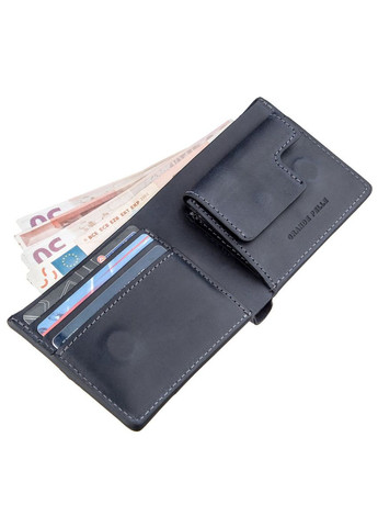 Шкіряне чоловіче портмоне на магніті 11209 Синє Grande Pelle (306882225)