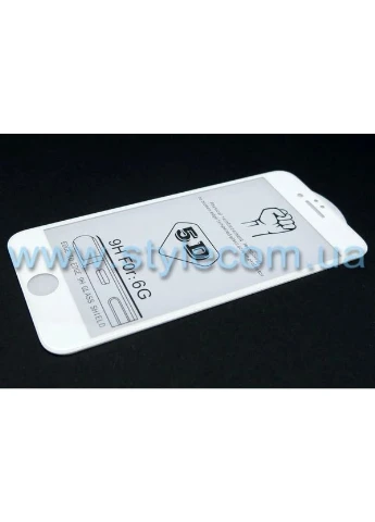 Захисне скло 5D для Apple iPhone біле скло з рамкою No Brand 6, 6s (400879401)