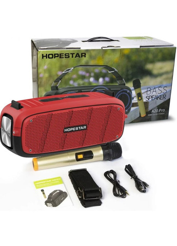 Портативна Bluetooth-колонка 55Вт з функцією караоке та мікрофоном червоний (2390000017) Hopestar A20 PRO (341089762)