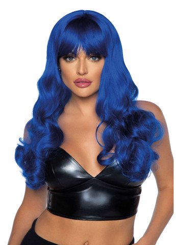 Хвиляста перука Misfit Long Wavy Wig Blue, довга, реалістичний вигляд, 61 см CherryLove Leg Avenue (282709973)