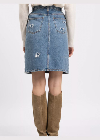 Темно-голубая праздничный, коктейльный, спортивная, офисная, домашний, пляжный, карнавальный, повседневная, кэжуал, джинсовая, вечерний стильная джинсовая юбка MSGM карандаш