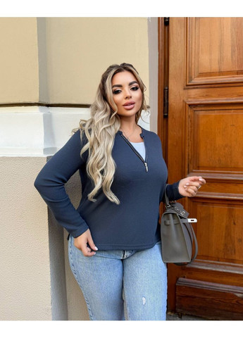 Лонгслів жіночий трикотажний в рубчик No Brand (362160946)