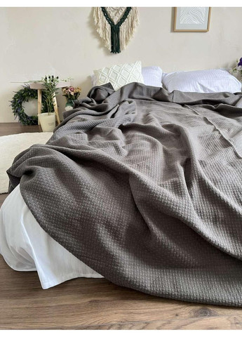Покривало Wheat бавовняне темносірого кольору ZEINTEX (315347225)