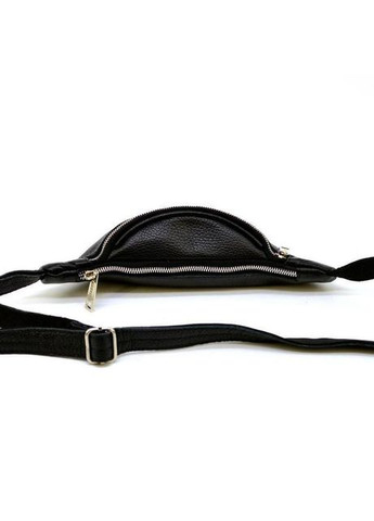 Чоловіча шкіряна сумка на пояс бананка через плече для телефону та документів середня Чорний 38668 TARWA (352165949)