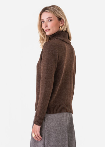 Коричневий зимовий класичний жіночий светр SVTR