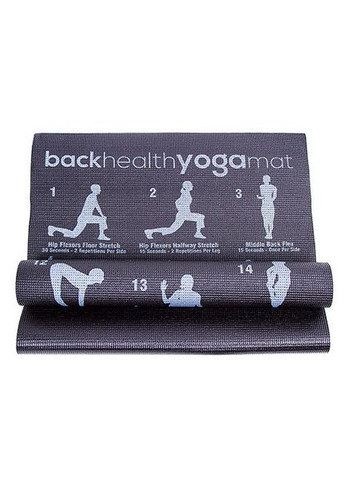 Йогамат килимок для фітнесу з малюнком 61*173*0,6 см чорний Green Camp (312486421)