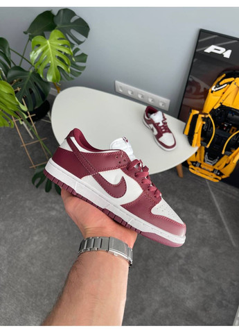 Кроссовки женские и мужские Nike Dunk Low Team Red Bordo White | Найк СБ Данк бордовые No Brand бордовые демисезоны (352252489)