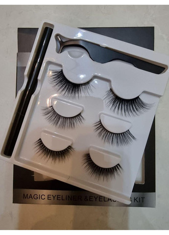 Наращивание многоразовые ресницы 3 пары Микс 1+ Маркер подводка для надевания Прозрачный Magnetic Lashes (366668501)