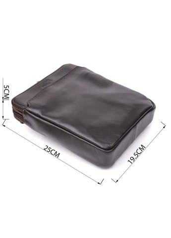 Вертикальная мужская сумка через плечо из гладкой натуральной кожи 20868_1 Коричневый Shvigel (362588729)