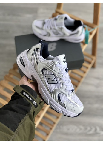 Белые демисезонные кроссовки мужские new balance 530 white silver navy mr530sg No Brand