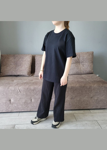 Футболка черная базовая 100% хлопок No Brand - (325701407)