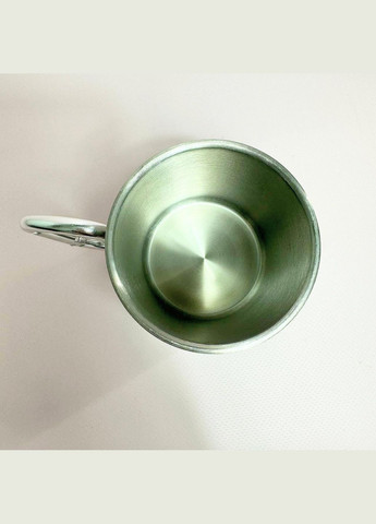 Кружка металлическая с карабином "Чашка приносящая деньги" 300 мл Белая No Brand (324263929)