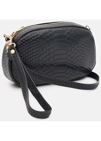 Сумка крос-боді через плече жіноча з натуральної шкіри маленька Чорний 36618 Keizer (353690066)