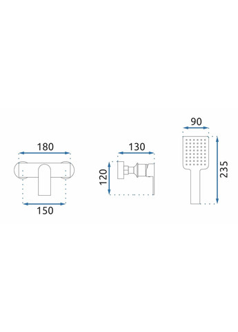 Смеситель для ванны и душа URBAN GOLD настенный без излива * Rea (353495531)