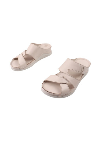 Бежевые шлепанцы женские бежевые натуральная кожа ALTURA