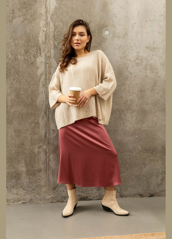 Розовая шелковая юбка миди Seventeen